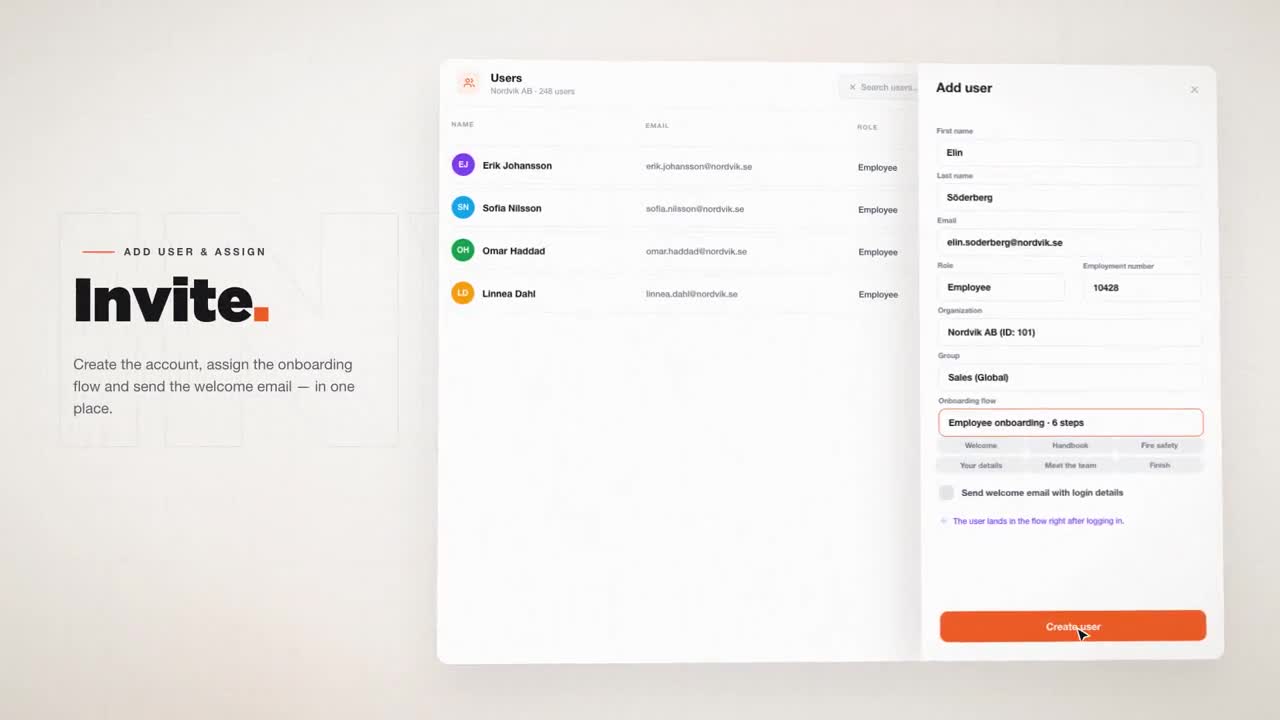 Animation av onboarding i Jahopp